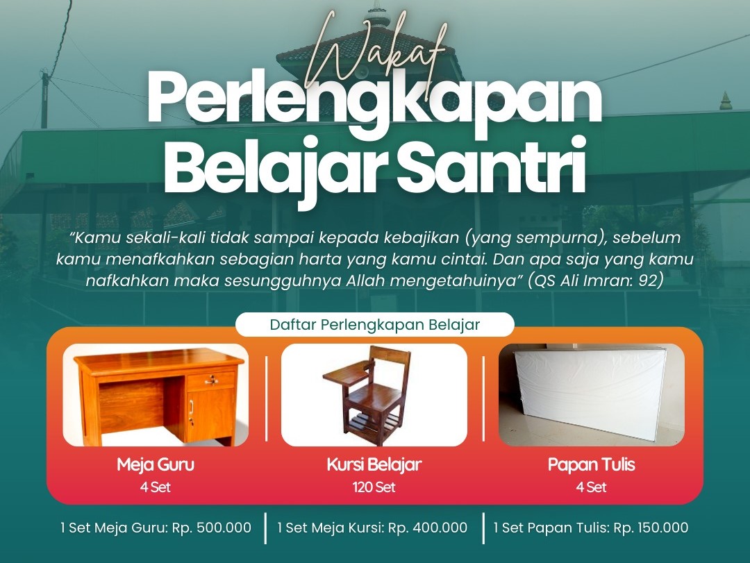 Wakaf Tunai Perlengkapan Belajar 